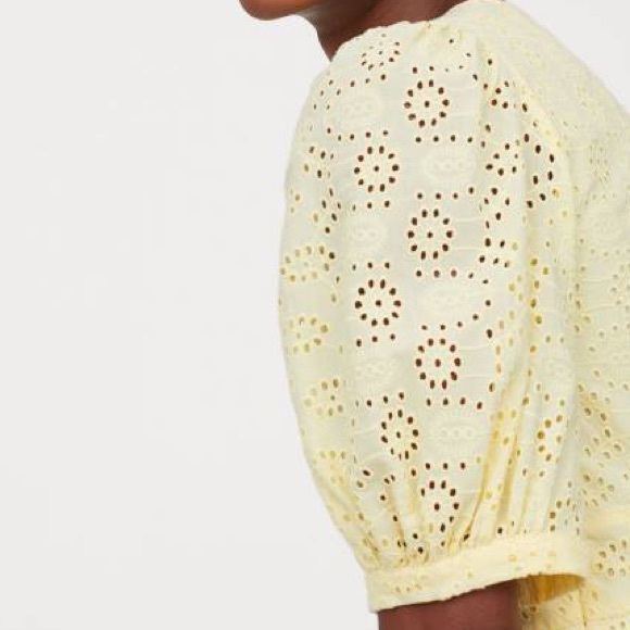 H&M Embroidered Cotton midi dress Eyelet lace - Picture 3 of 4